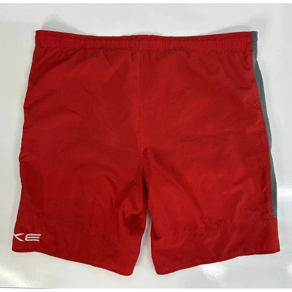 Nike Swim Trunks Red Vintage Y2K Silver Tag Embroidered / Men's XL